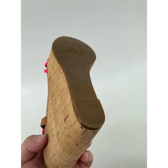 Coach Georgiana Women's Wedge Sandals Size 7 Multicolor Slingback‎ - Picture 7 of 10